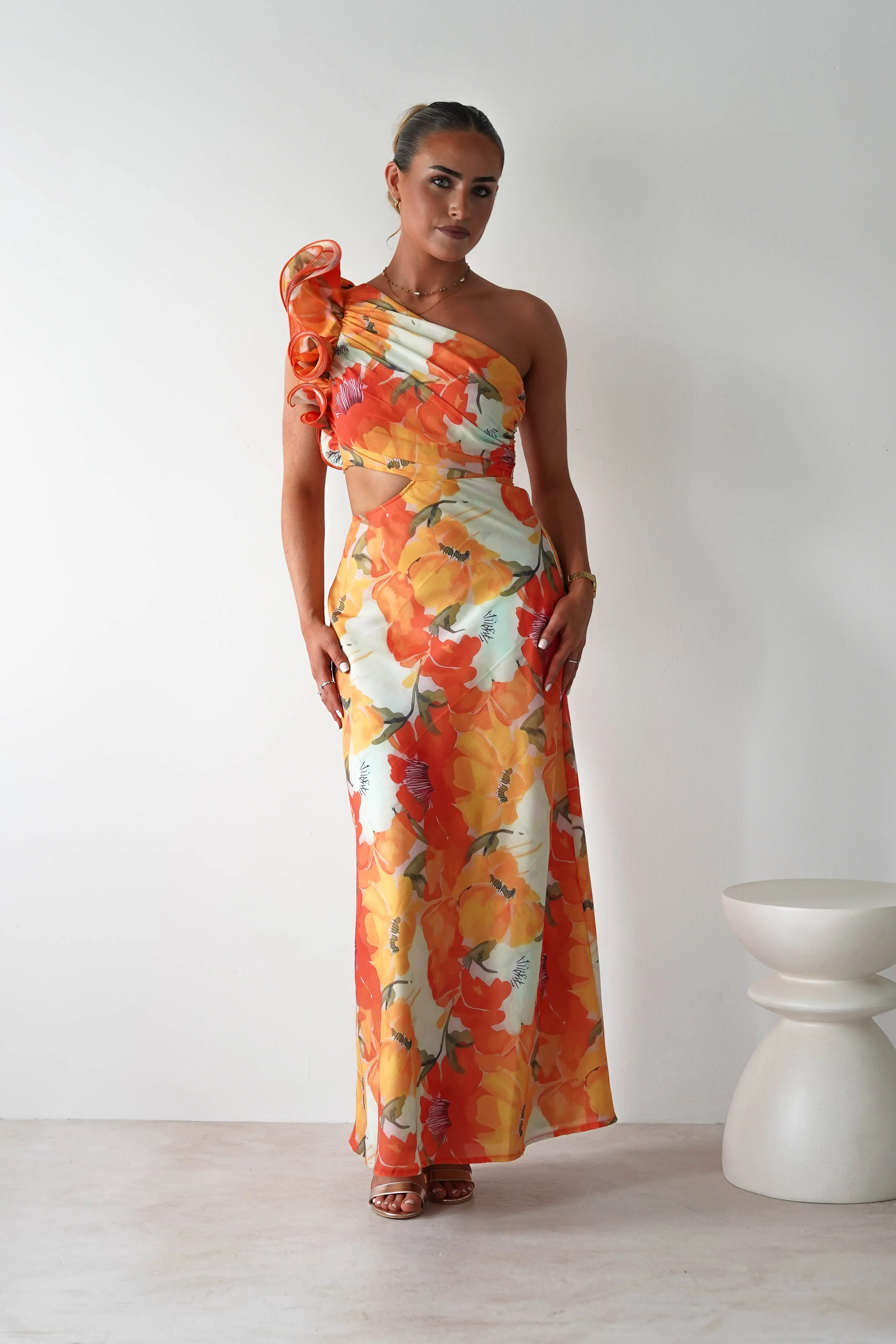 Summer Fruits Maxi Dress | Orange Print - Image 7
