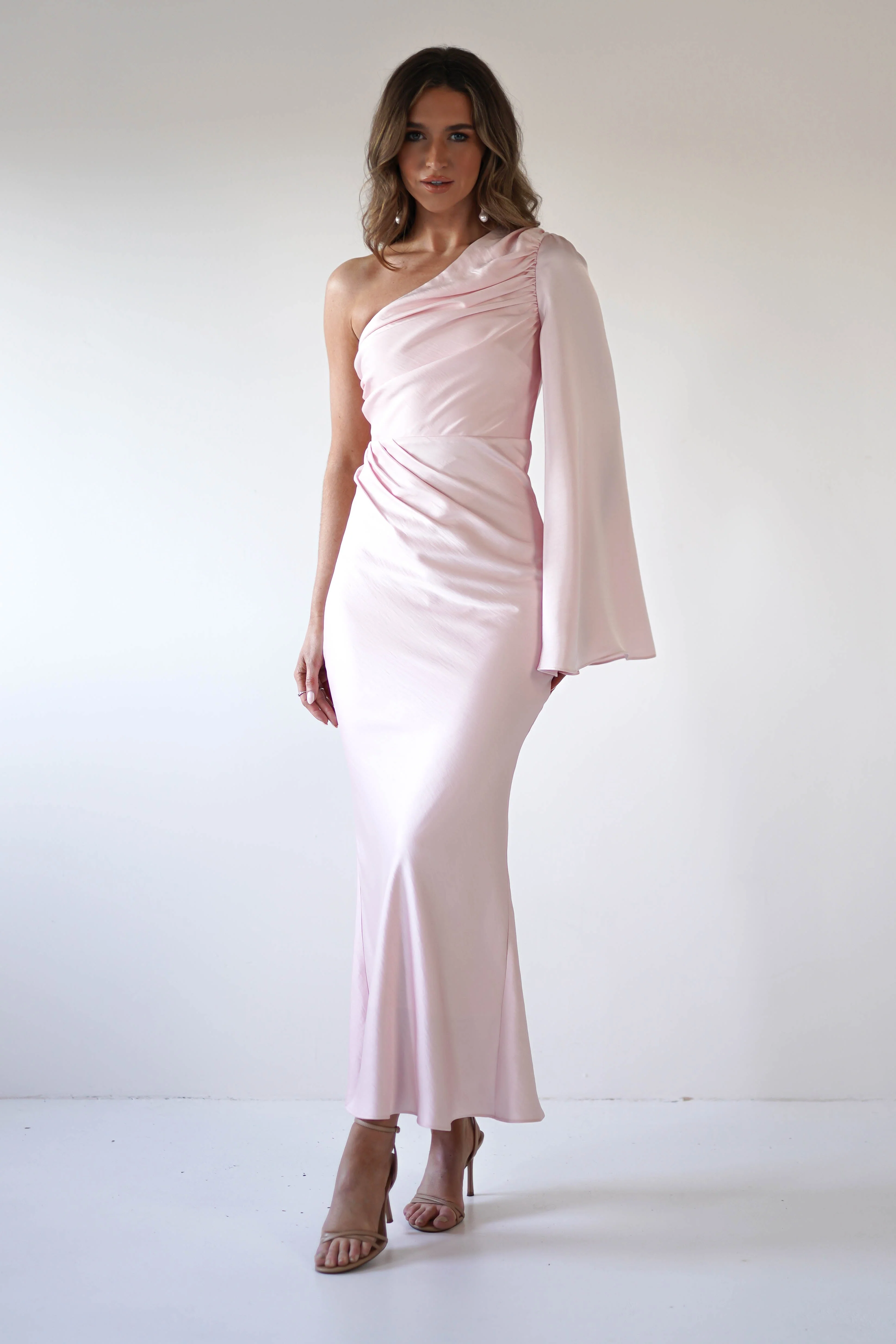 Sylvana Silky Maxi Dress | Pink - Image 3