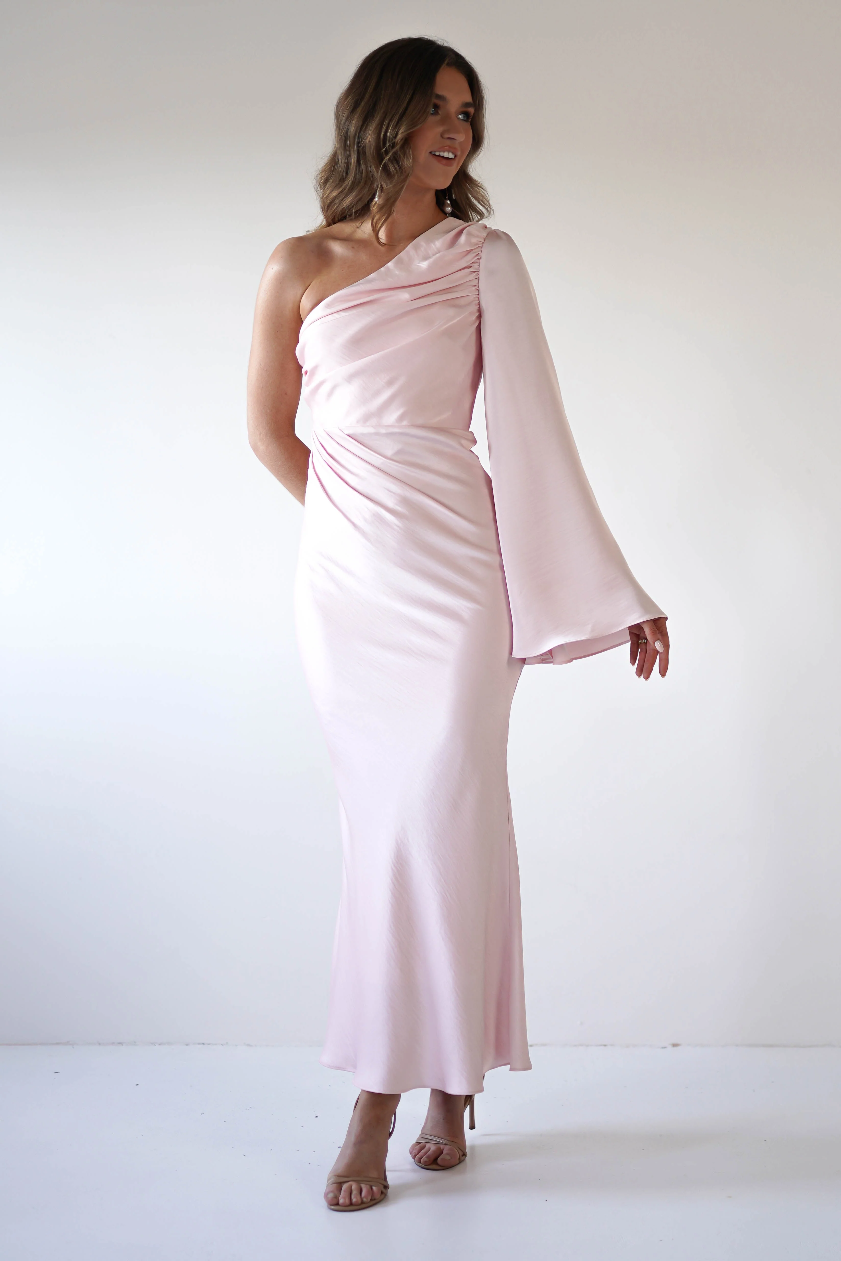 Sylvana Silky Maxi Dress | Pink - Image 7