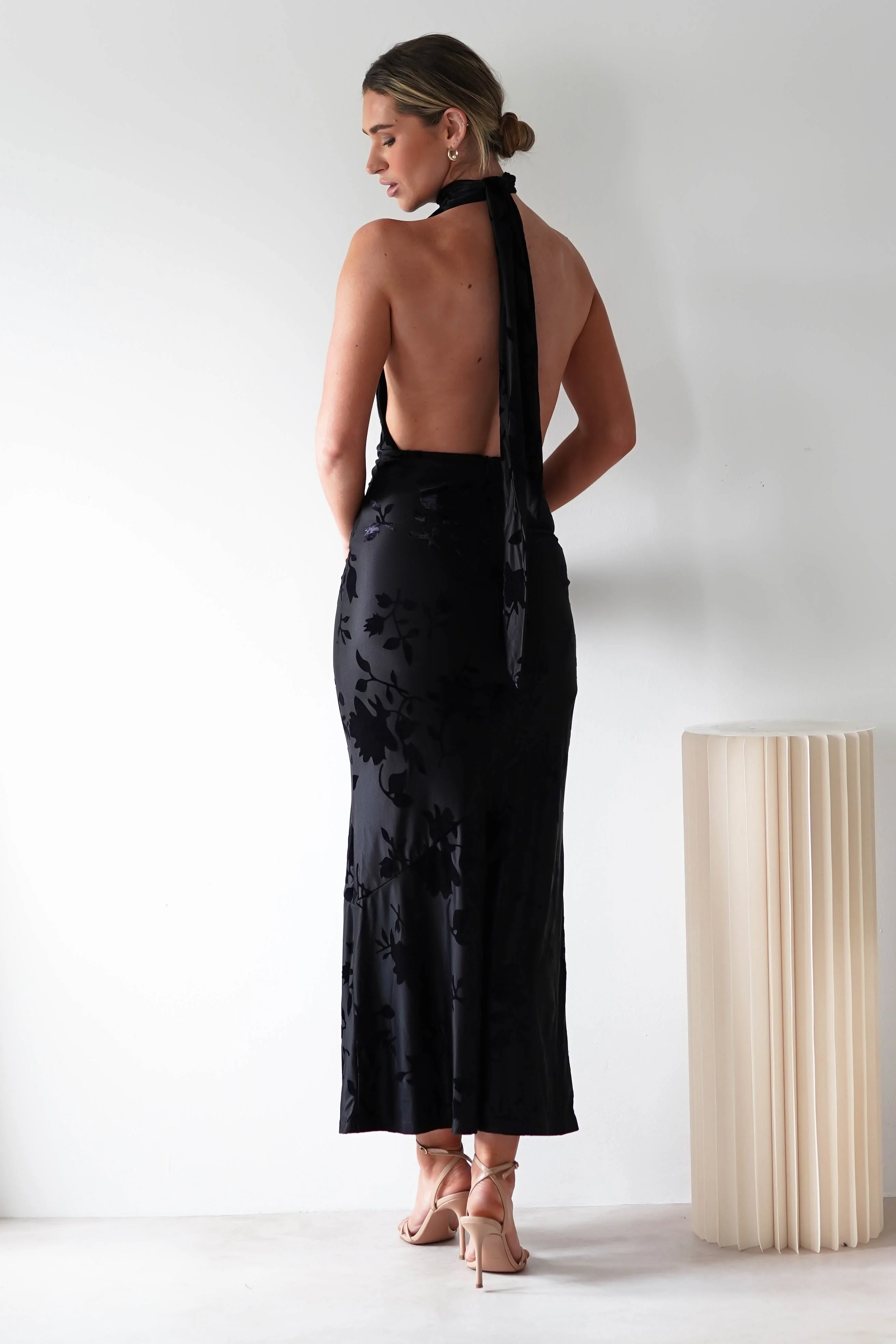 Tara Floral Jacquard Maxi Dress | Black - Image 6