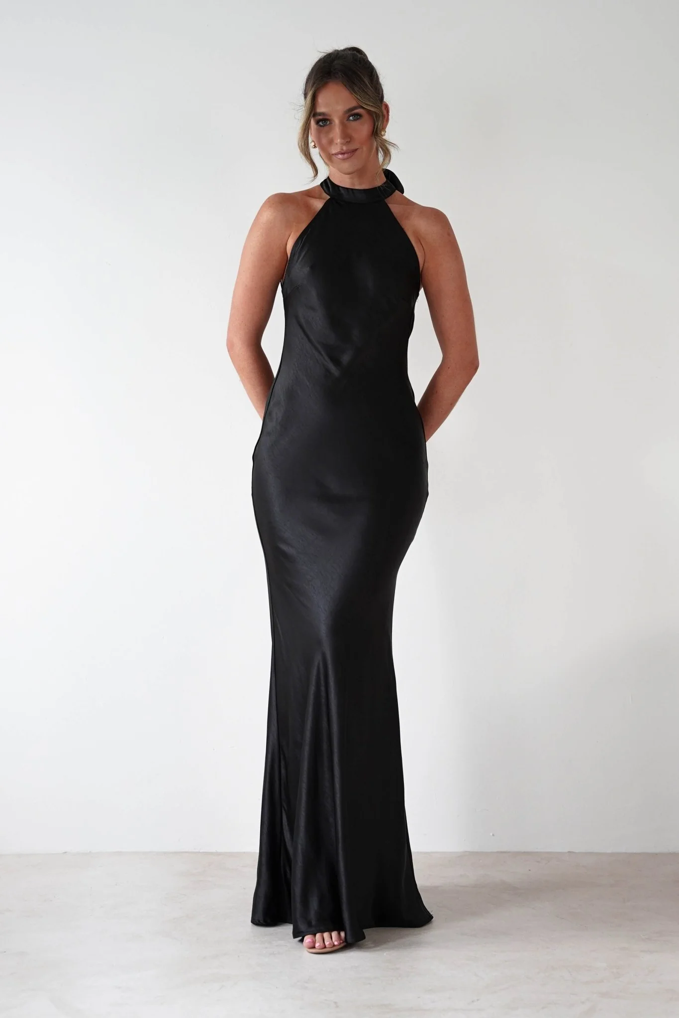 Taylee Halterneck Maxi Dress | Black - Image 2