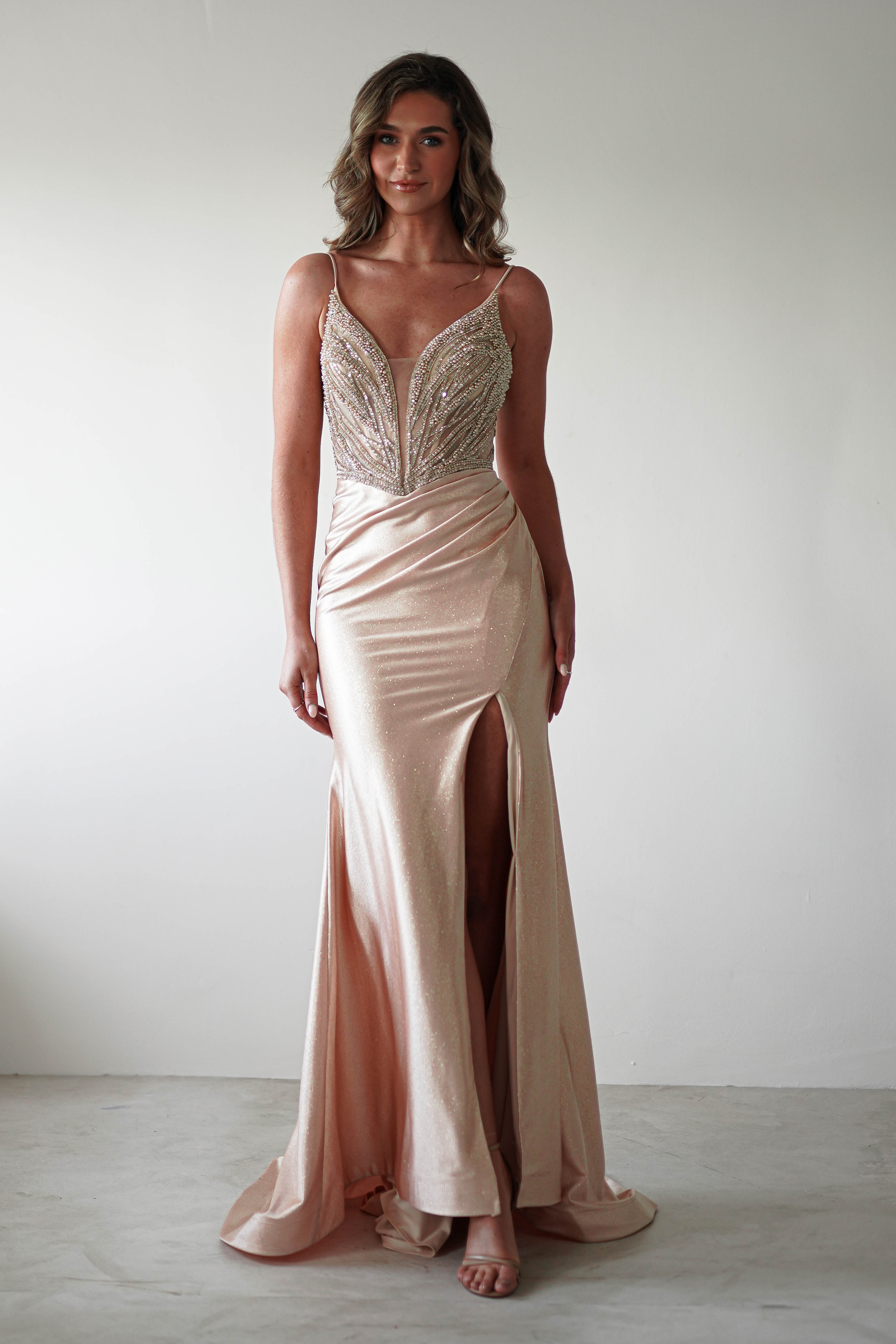 Tiah Glitter Embellished Gown | Gold - Image 7